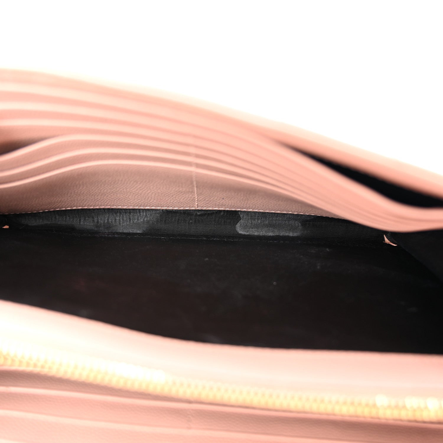 Saint Laurent Grain De Poudre Matelasse Chevron Monogram Chain Wallet Pale Pink 6 of 18