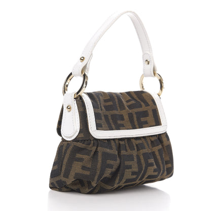 Fendi Zucca Cuoio Lucido Mini Chef Shoulder Bag Tobacco White 2 of 9