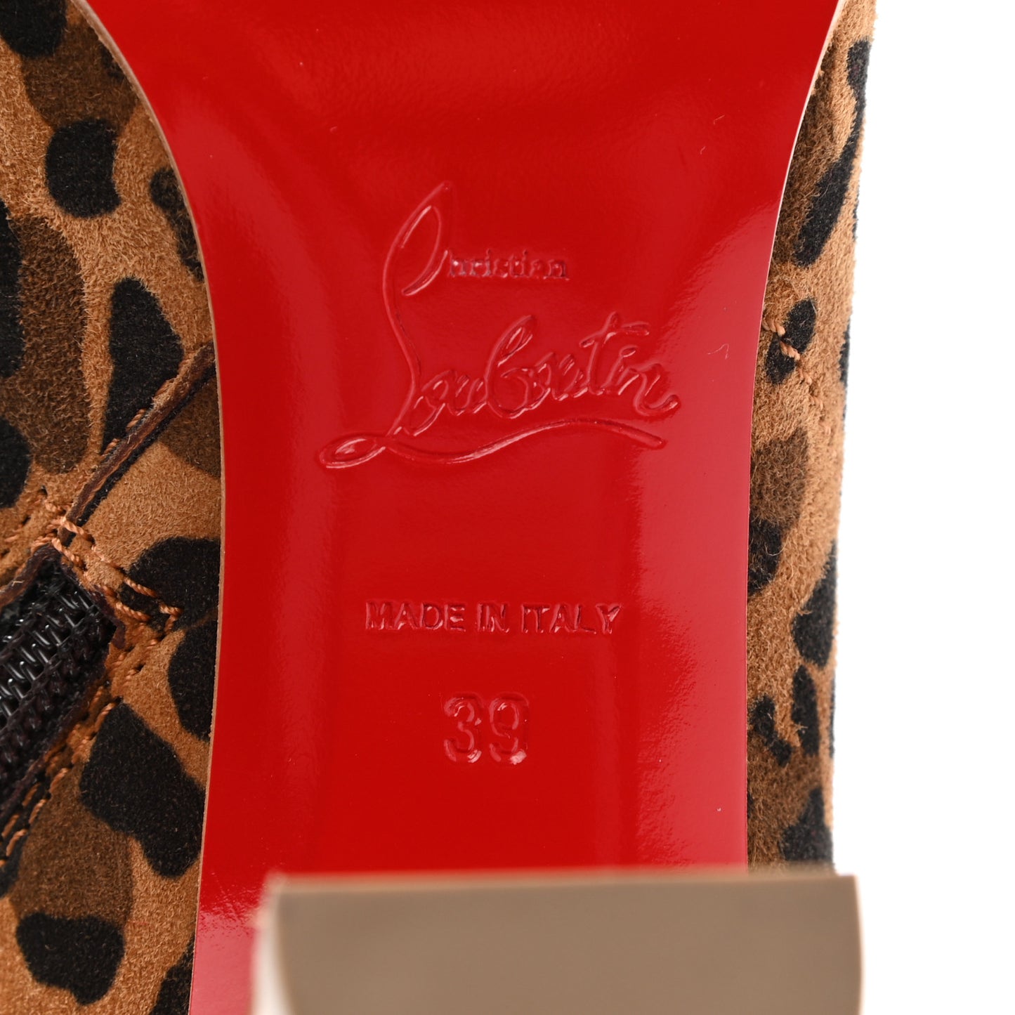 Veau Velours Rio Leopard Print Janis 85 Booties 39 Caramel