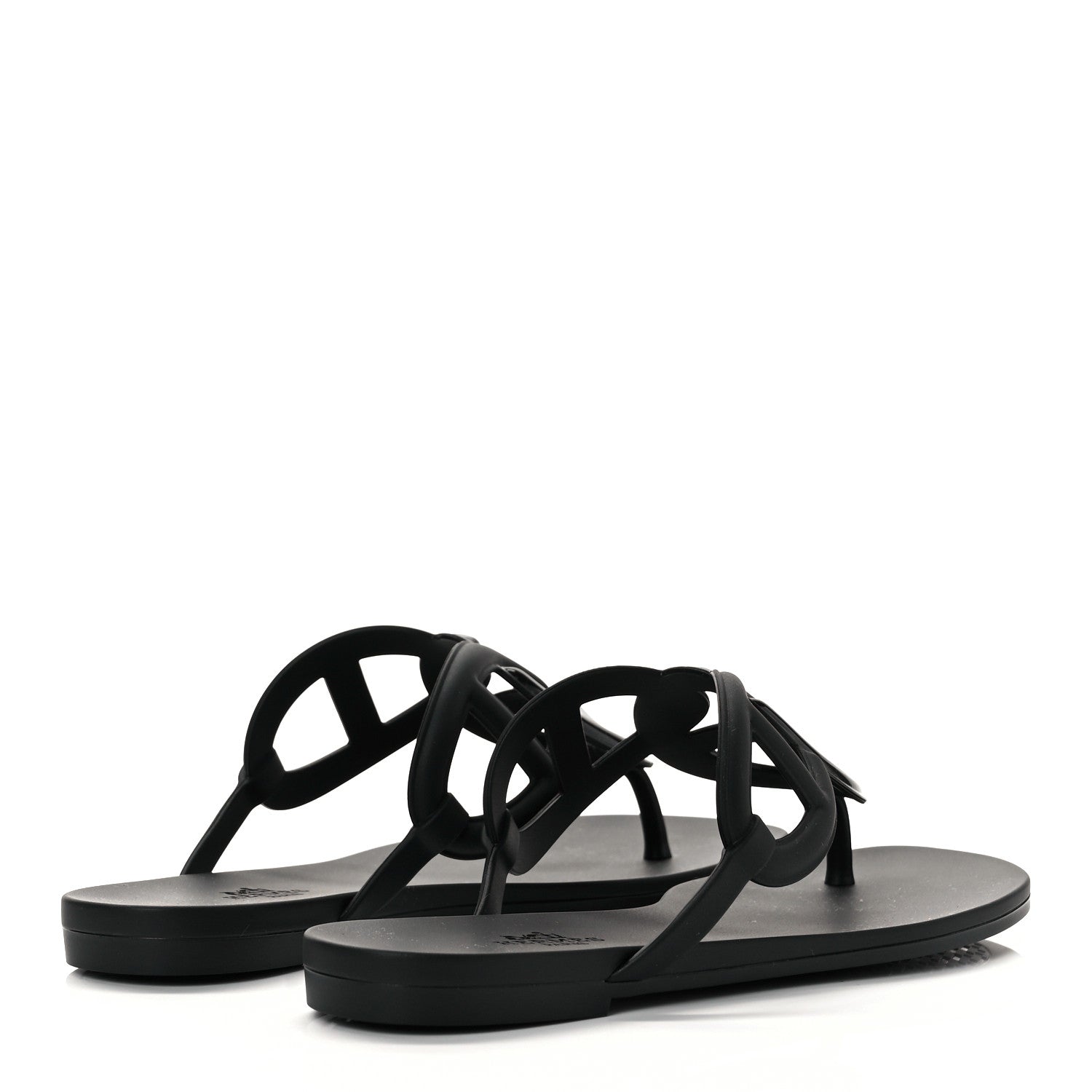 Hermes Rubber Womens Egerie Sandals 36 Black 4 of 8