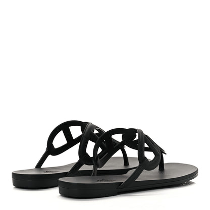 Hermes Rubber Womens Egerie Sandals 36 Black 4 of 8