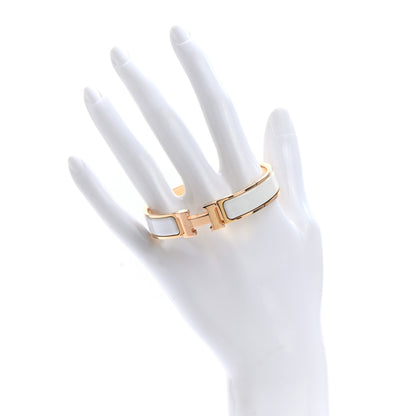 Hermes Enamel Narrow Clic Clac H Bracelet PM White 2 of 4