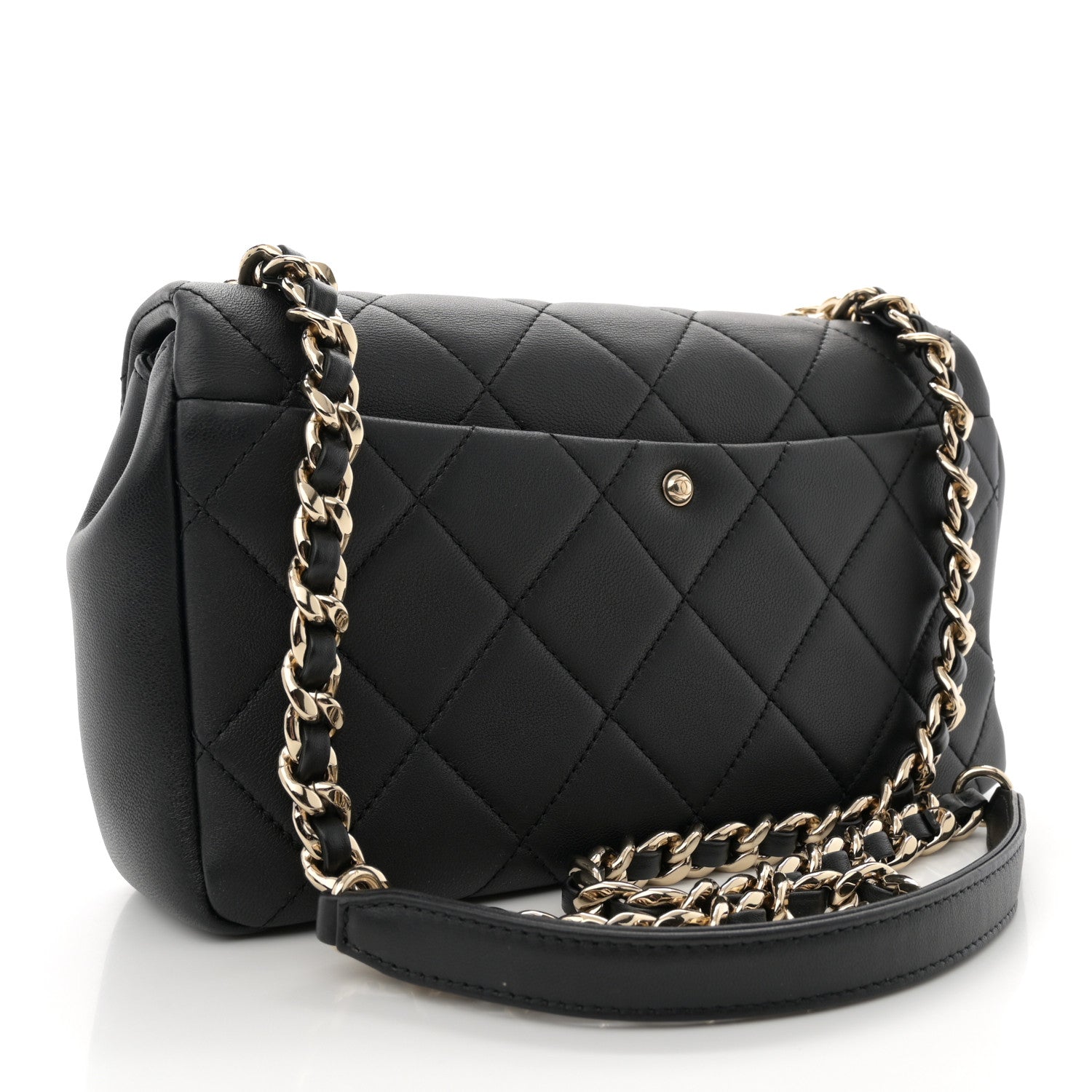 Chanel Lambskin Quilted Resin Bi-Color Chain Flap Bag Black 3 of 11
