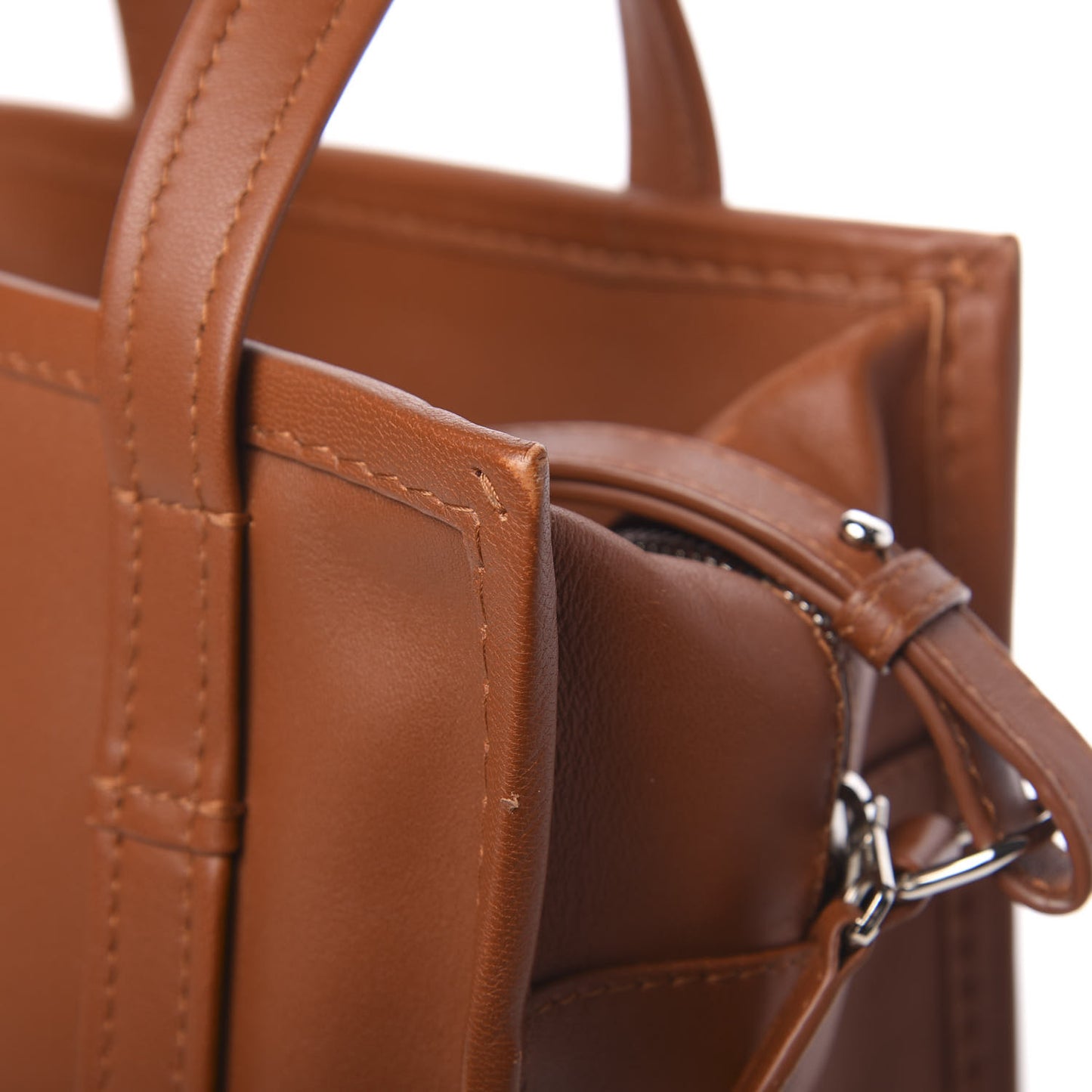 Agneau XS Bazar Shopper Tote Marron Fauve