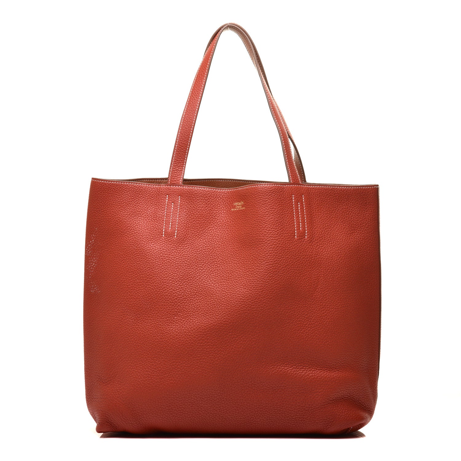 Hermes Taurillon Clemence Double Sens 36 Reversible Tote Gold Sanguine 1 of 16