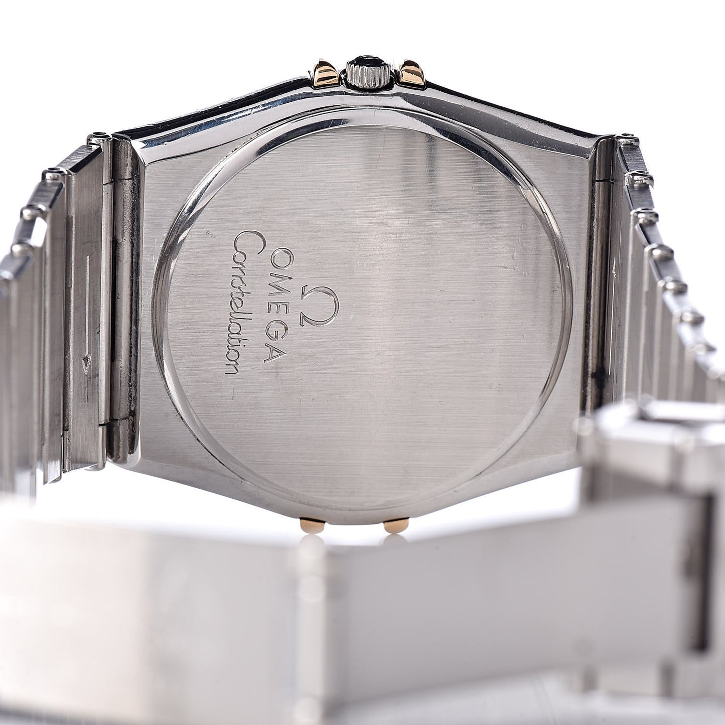 Stainless Steel 18K Yellow Gold 33mm Constellation Day-Date Quartz Watch White 396.1070