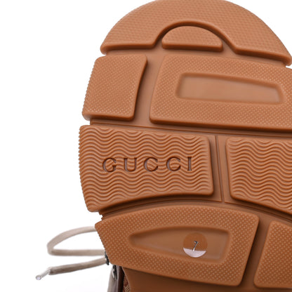 Gucci X SEGA Suede Calfskin GG Monogram Mens Flashtrek Sneakers 7 New Cuir Beige Ruggine 6 of 9
