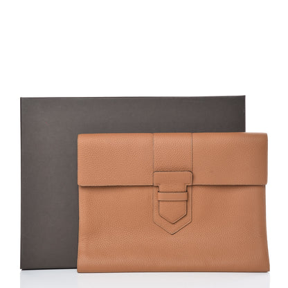 Delvaux Taurillon Crispe Presse A4 Pouch Vegetal 6 of 6
