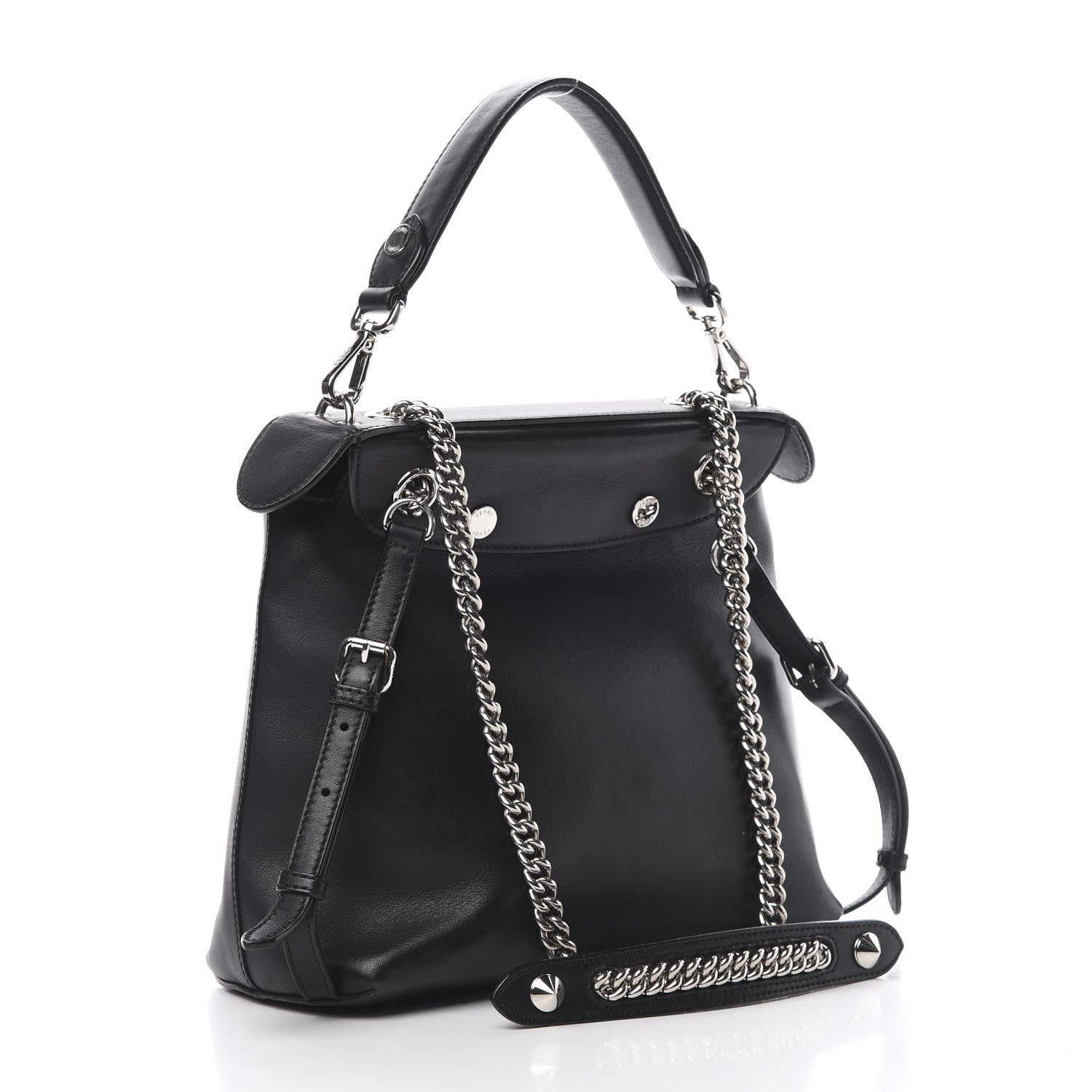 Fendi Vitello Century Opaco Large Back to School Backpack Black 3 of 14