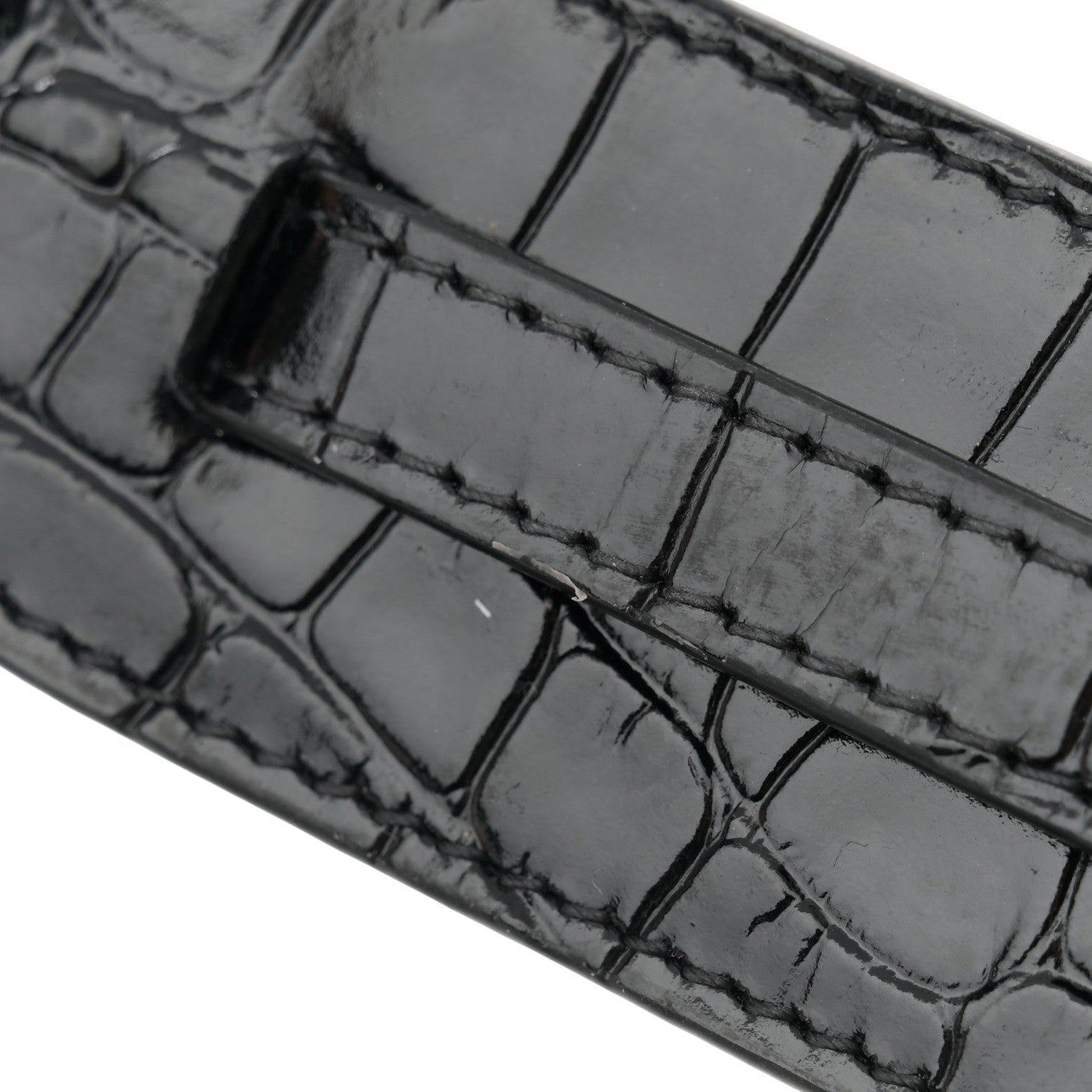Balenciaga Shiny Supple Calfskin Crocodile Embossed Neo Classic Gold Hardware Nano City Crossbody Black 11 of 11