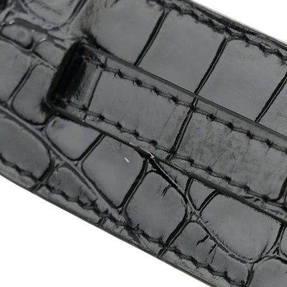 Balenciaga Shiny Supple Calfskin Crocodile Embossed Neo Classic Gold Hardware Nano City Crossbody Black 11 of 11