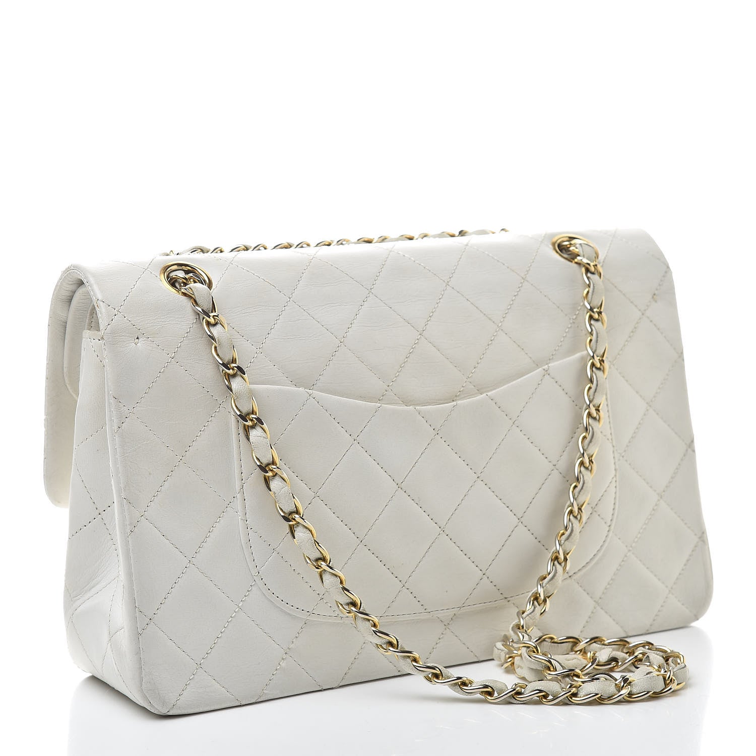 Chanel Lambskin Quilted Medium Double Flap White 3 of 21