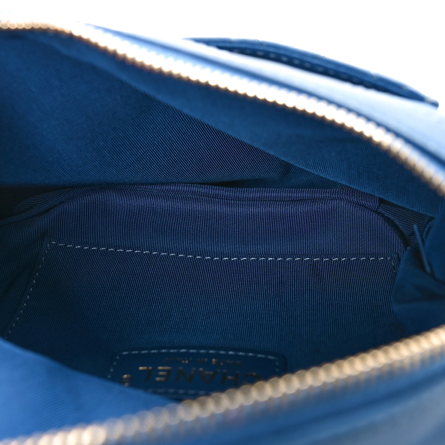Crumpled Lambskin Quilted Waist Bag Fanny Pack Blue