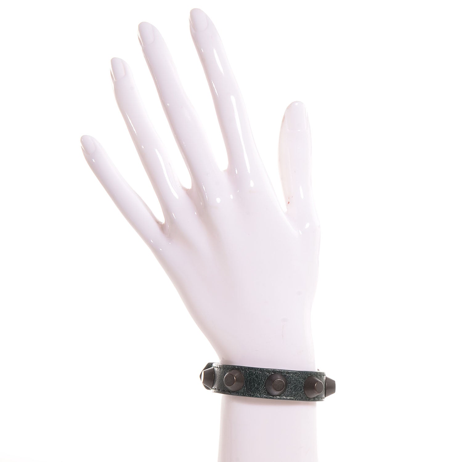 Balenciaga Agneau Arena Classic Hardware All Stud Bracelet Size Medium Poker Fonce 2 of 8