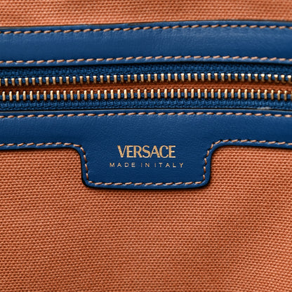 Versace Denim Calfskin La Medusa Tote Bag Blue 6 of 11