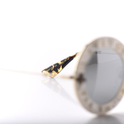Gucci Metal L'Aveugle Par Amour Round Frame Sunglasses GG0113S White 5 of 10