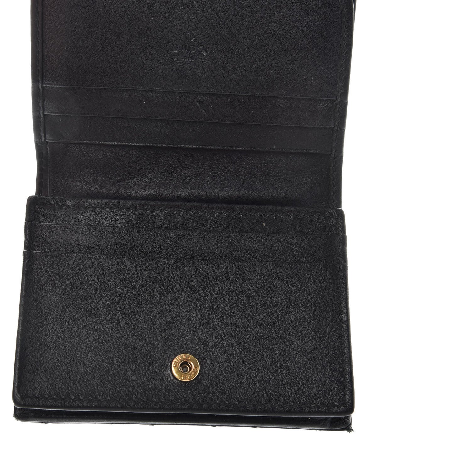 Calfskin Matelasse GG Marmont Card Case Wallet Black