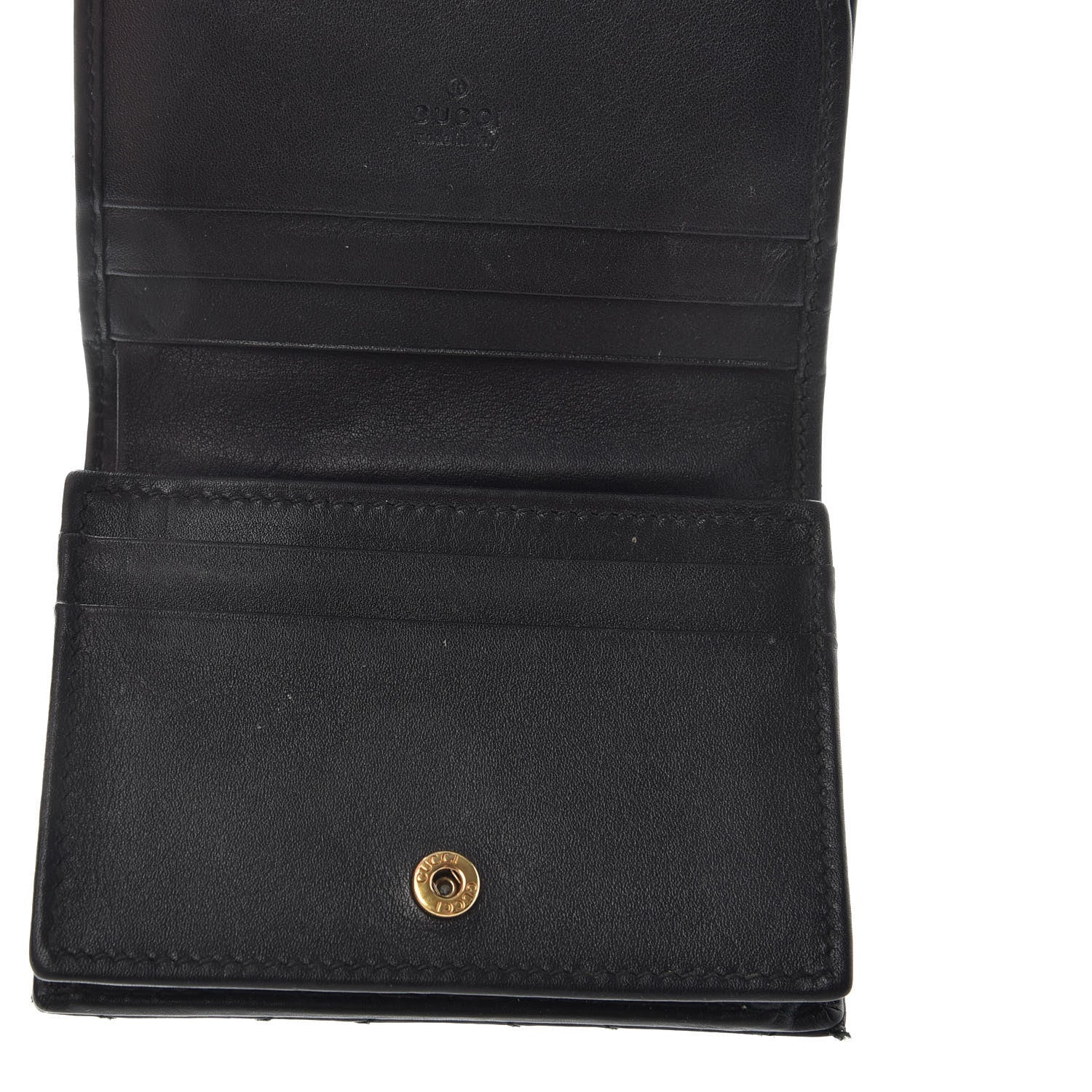 Gucci Calfskin Matelasse GG Marmont Card Case Wallet Black 5 of 6