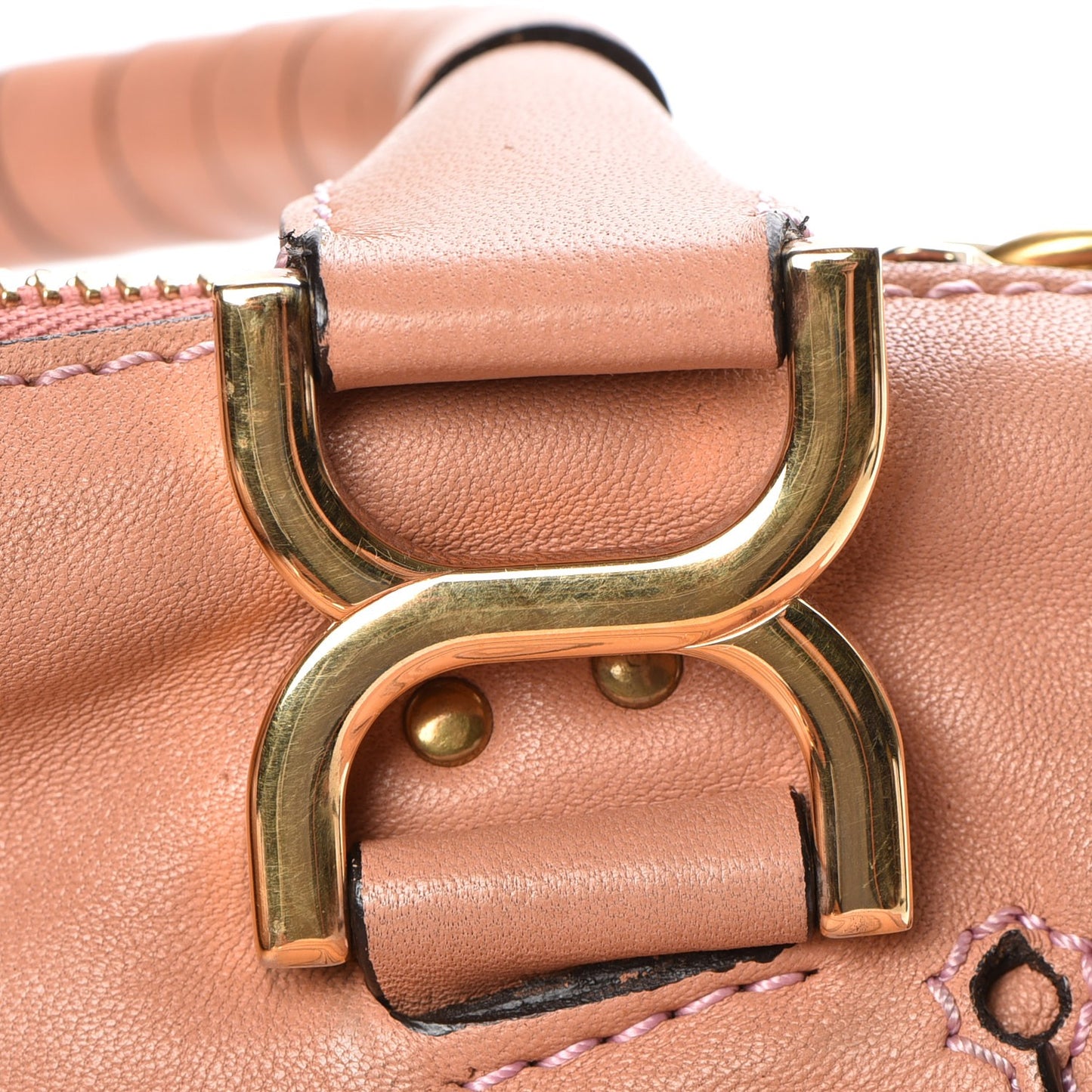 Calfskin Large Marcie Satchel Pink