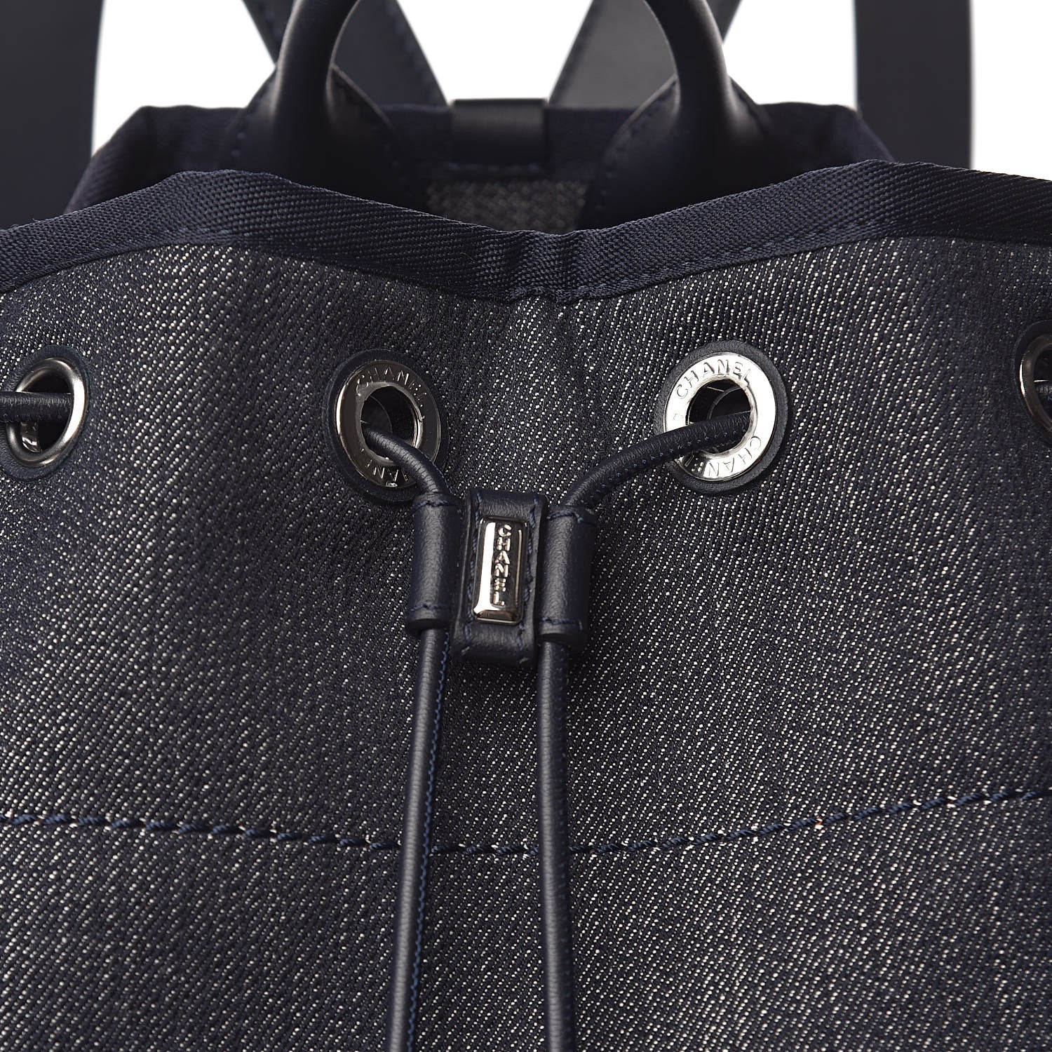 Chanel Canvas Large Deauville Backpack Denim Blue 11 of 14