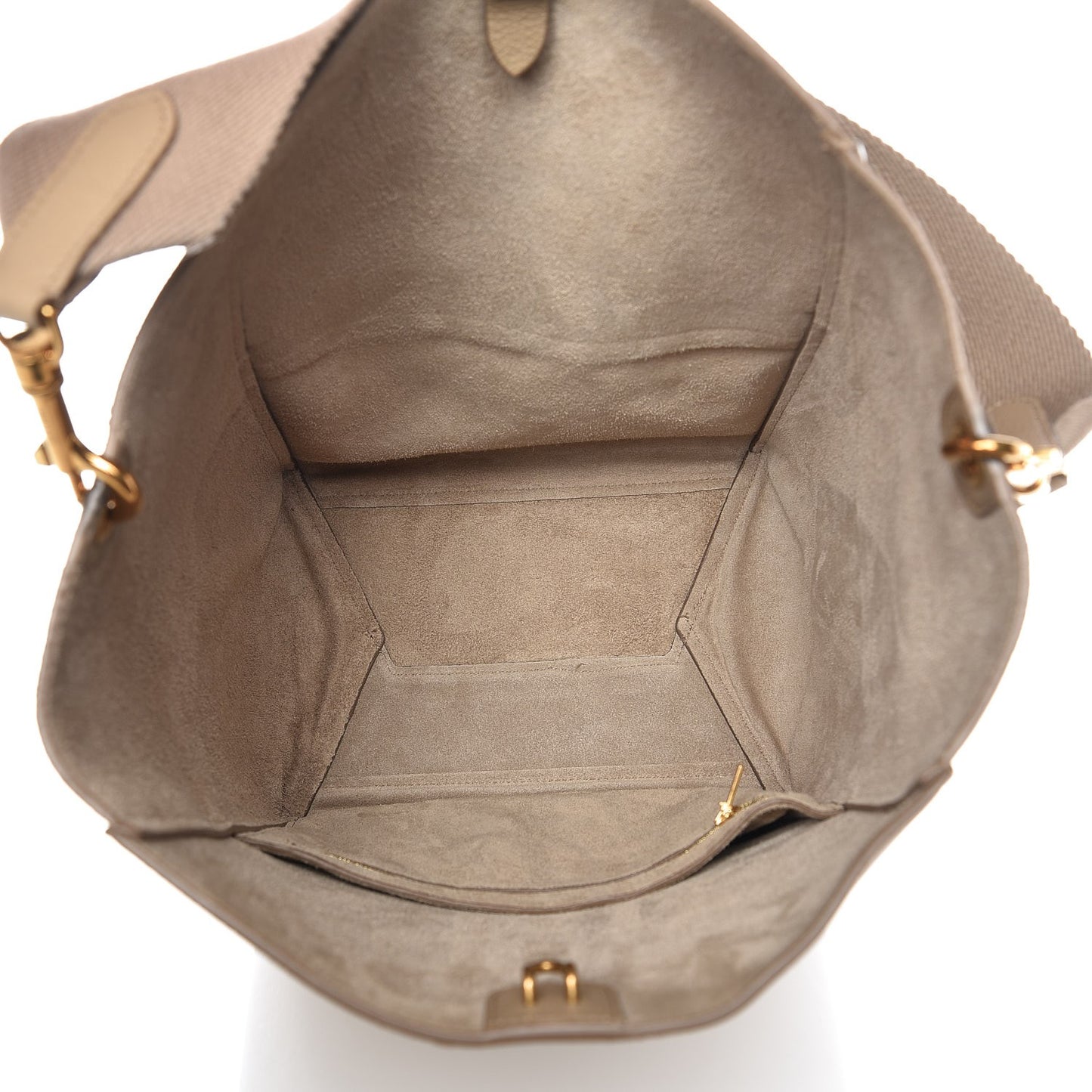 Soft Grained Calfskin Sangle Bucket Bag Dune