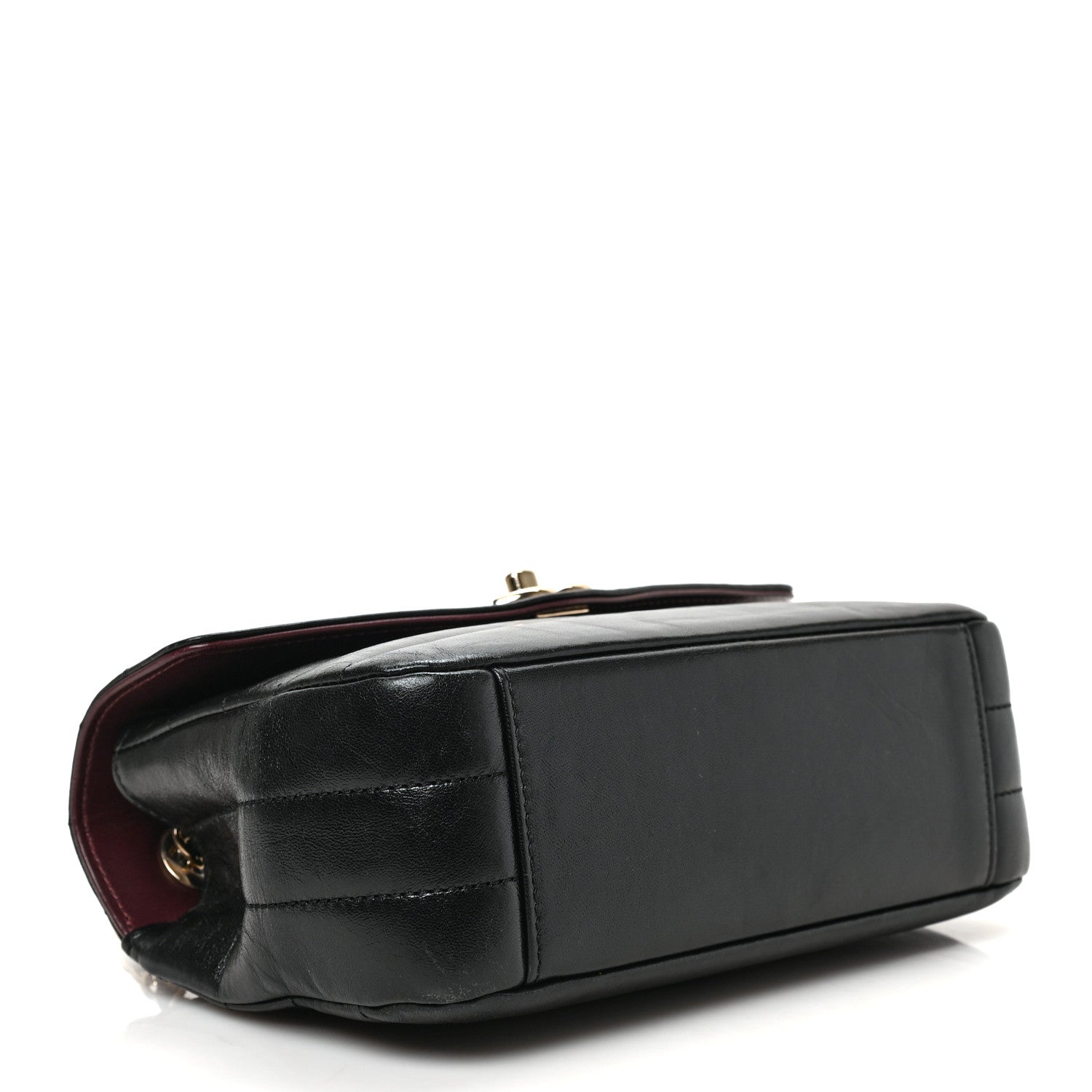 Chanel Shiny Lambskin Quilted Small Chevron Miroir Black 4 of 9