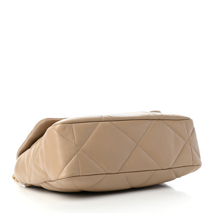 Chanel Lambskin Quilted Large Chanel 19 Flap Dark Beige 4 of 10
