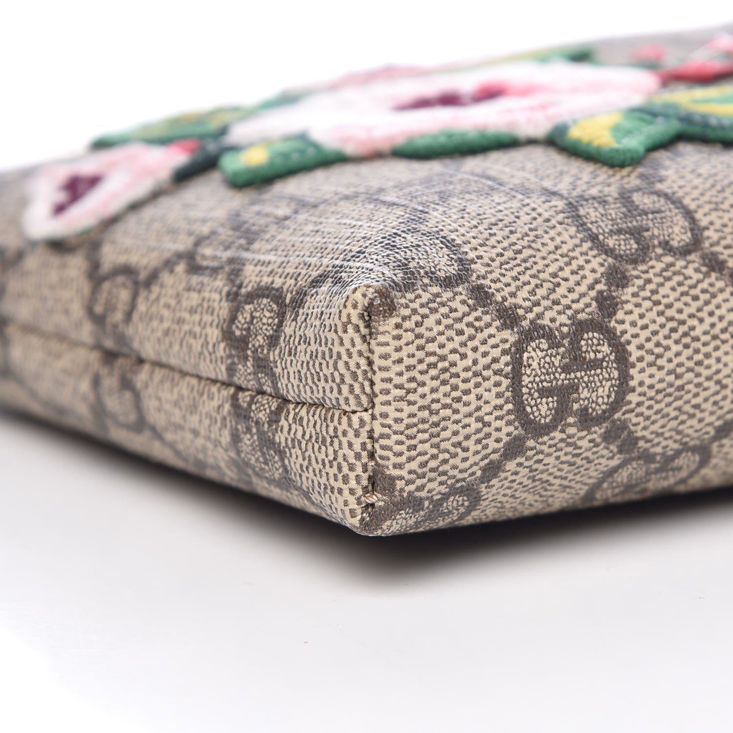 Gucci GG Supreme Monogram Embroidered Flowers Chain Wrist Wallet Multicolor 5 of 10