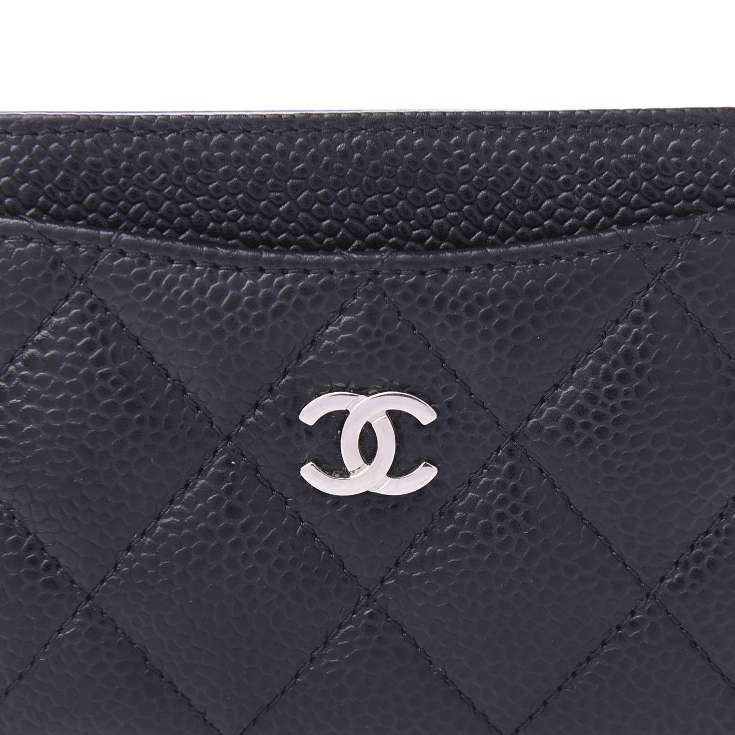 Caviar Quilted Card Holder Black