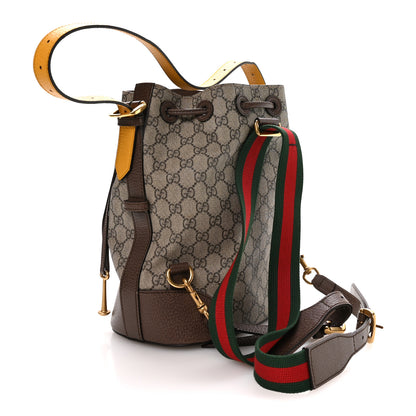 Gucci GG Supreme Monogram Neo Vintage Drawstring Bucket Backpack Beige New Acero Crop 3 of 10