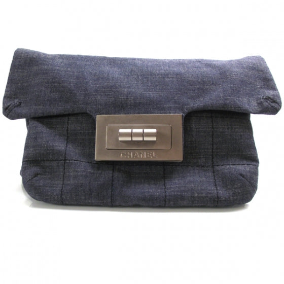 Chanel Denim Jersey Stitched Mademoiselle Messenger Bag 1 of 9