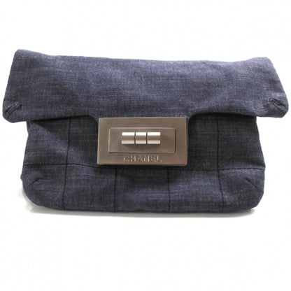 Chanel Denim Jersey Stitched Mademoiselle Messenger Bag 1 of 9