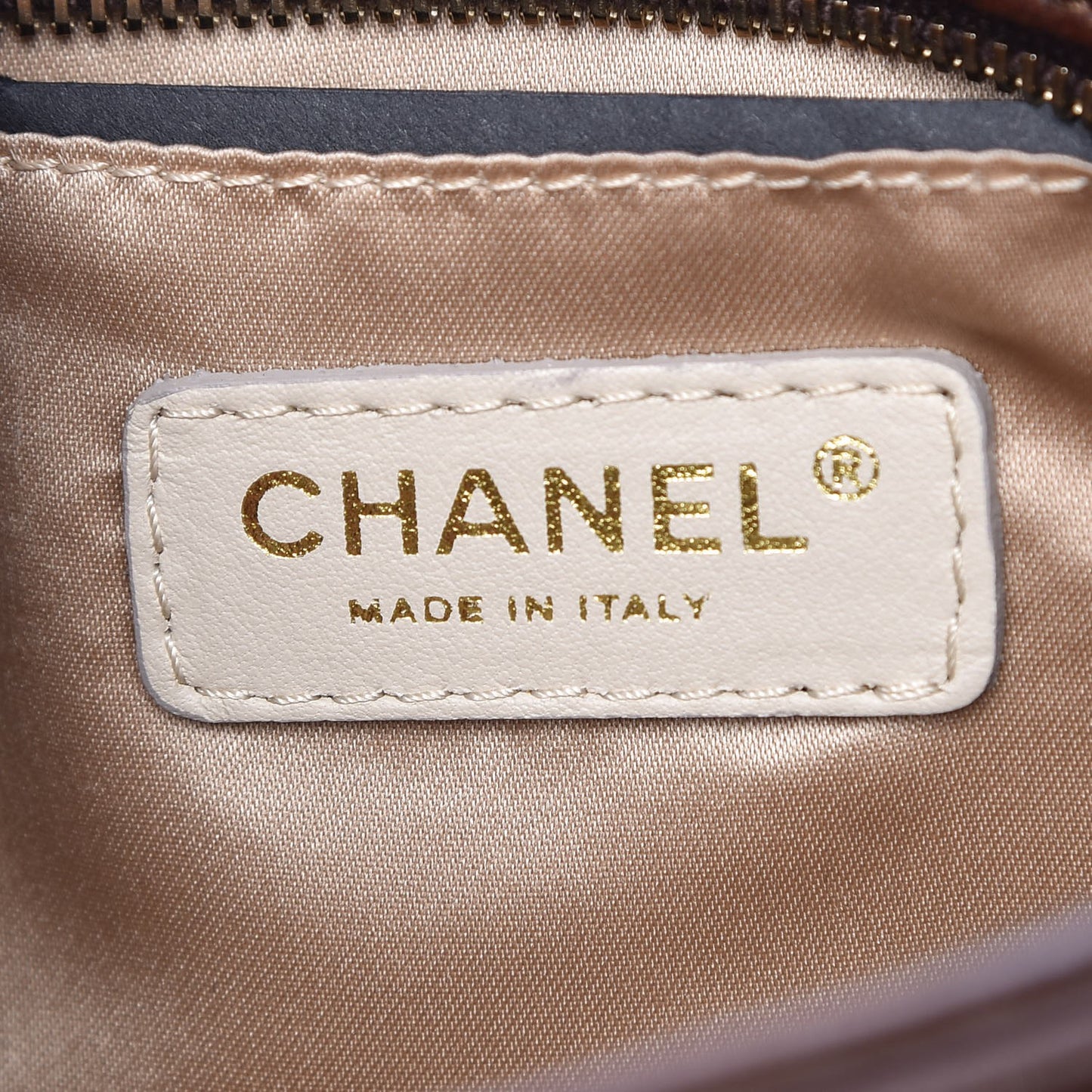 Lambskin Quilted Pochette Brown