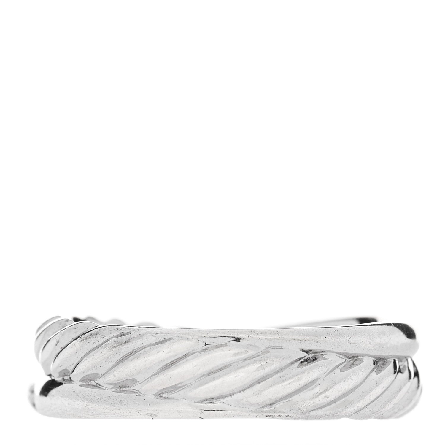 David Yurman Sterling Silver Diamond 5mm Crossover Ring 52 6 3 of 5