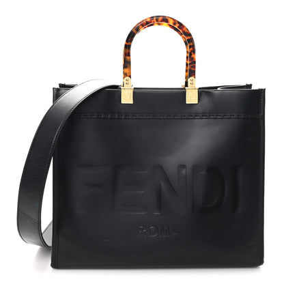 Fendi Vitello King Plexiglass Medium Fendi Sunshine Shopper Tote Black 2 of 19