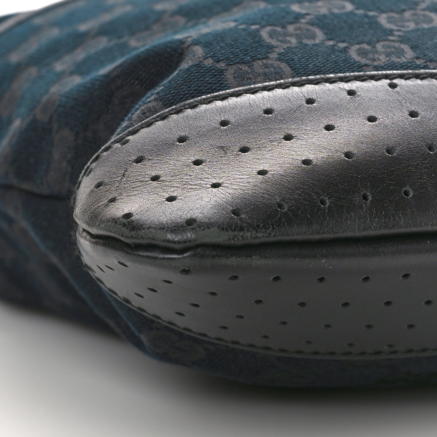 Monogram Calfskin Perforated Medium Flat Messenger Bag Black