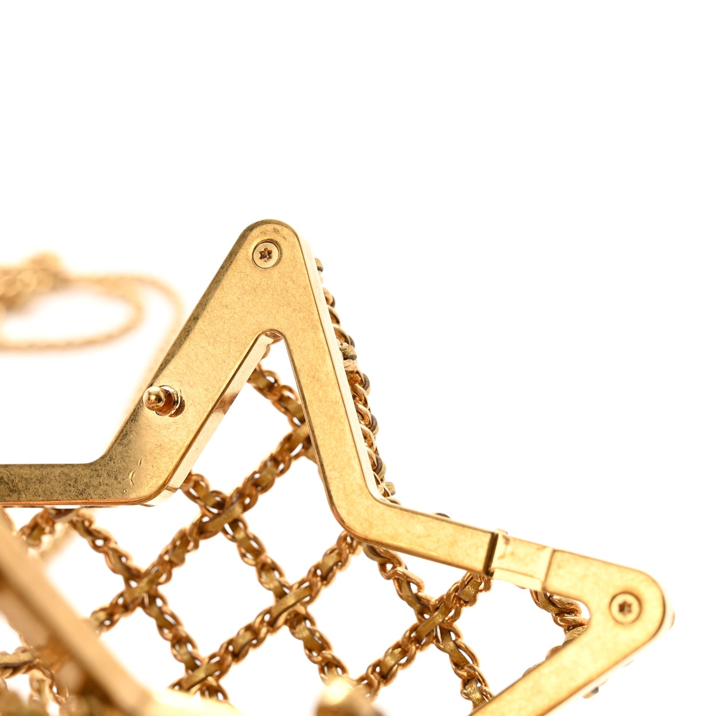 Metal CC Star Minaudiere Crossbody Gold