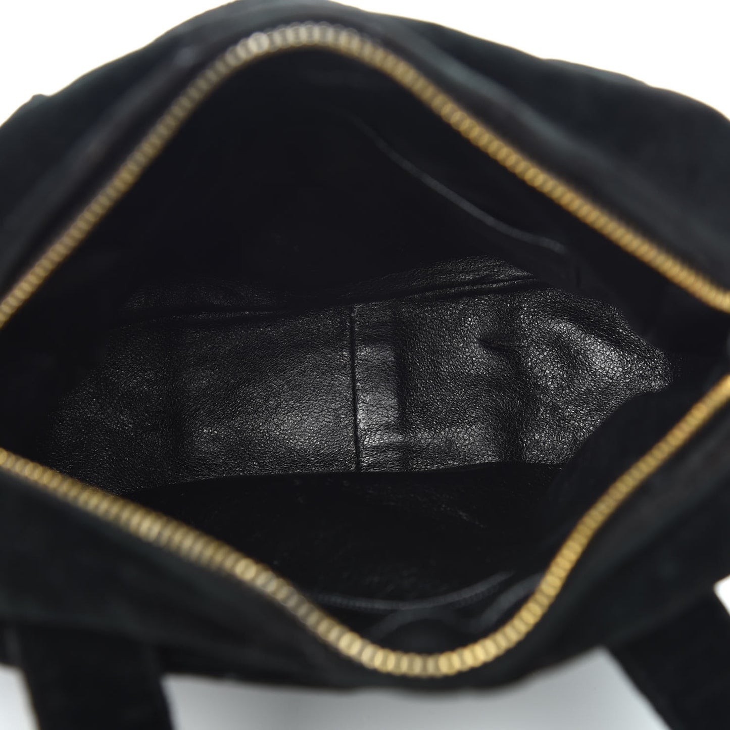 Velvet Quilted Top Handle Bag Black
