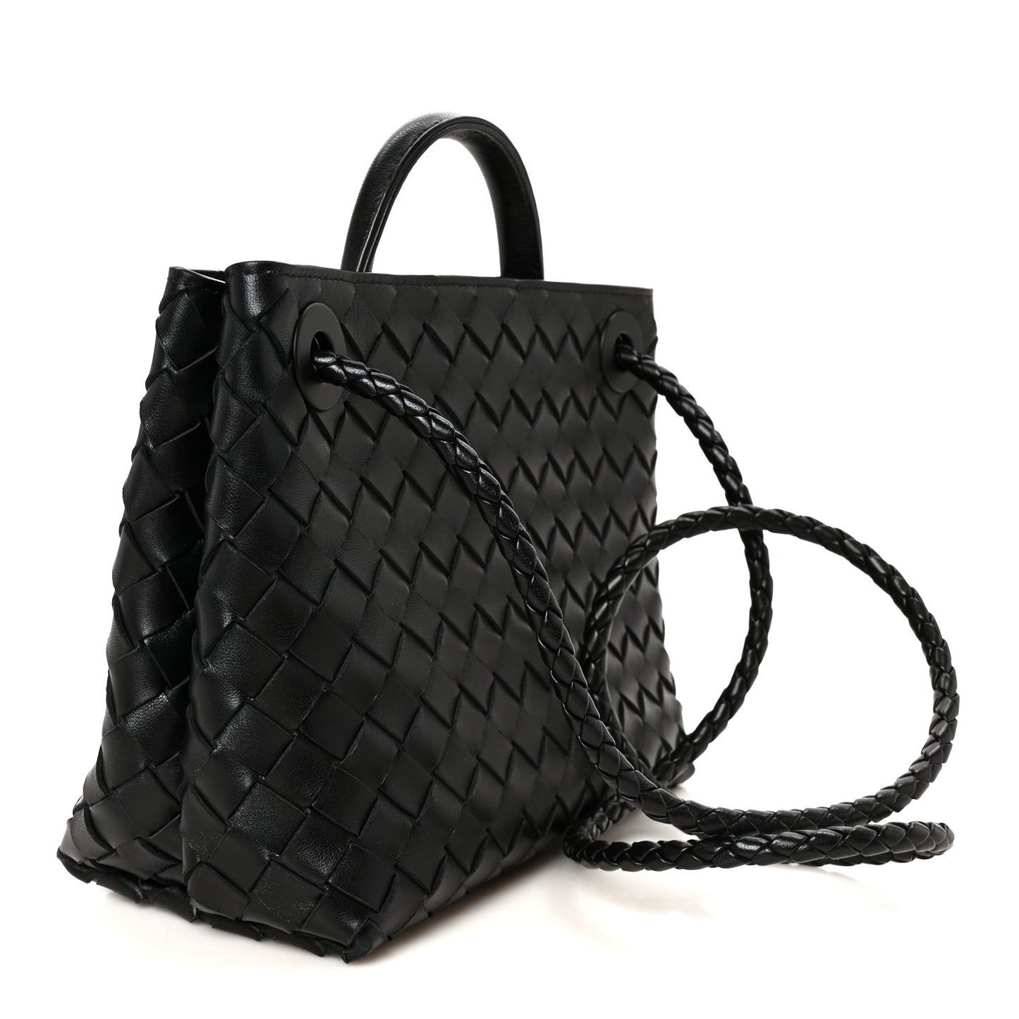 Nappa Intrecciato Small Andiamo Shoulder Bag Black