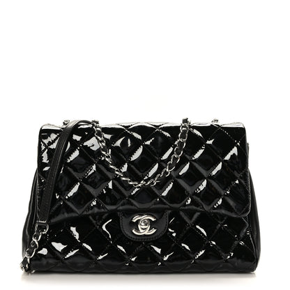 Chanel Patent Quilted Medium Rock In Rome Single Flap Black 1 of 9