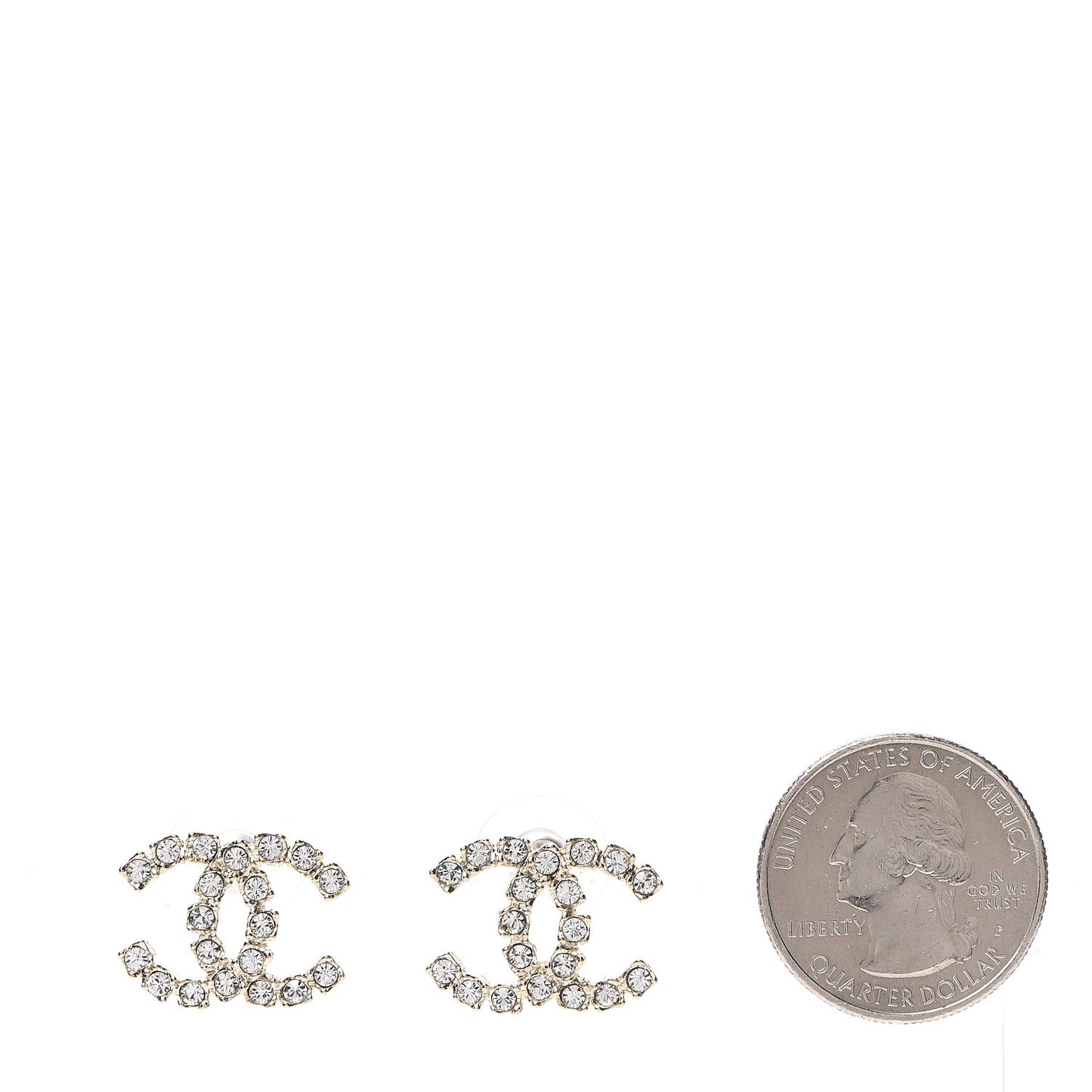 Crystal Coco's Pearls CC Earrings Light Gold