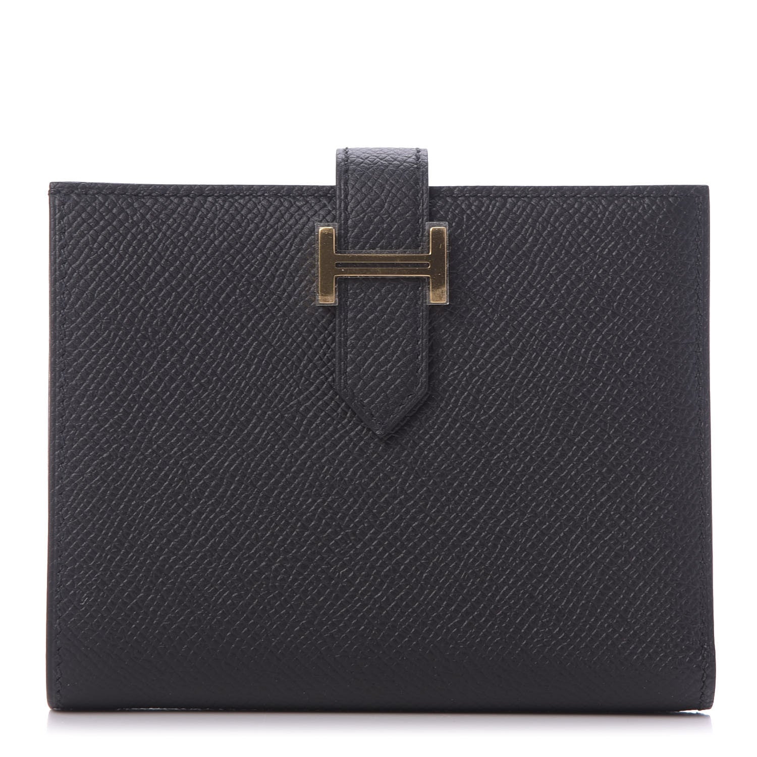 Hermes Epsom Bearn Compact Wallet Black 1 of 11