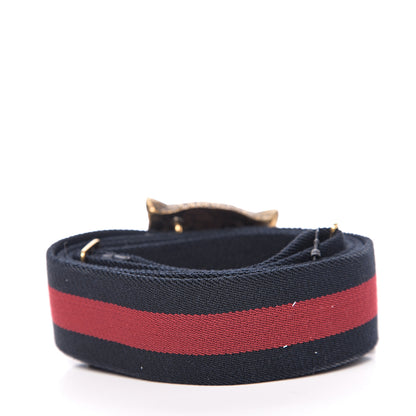 Gucci Web Feline Buckle Belt 110 44 Blue Red 2 of 3
