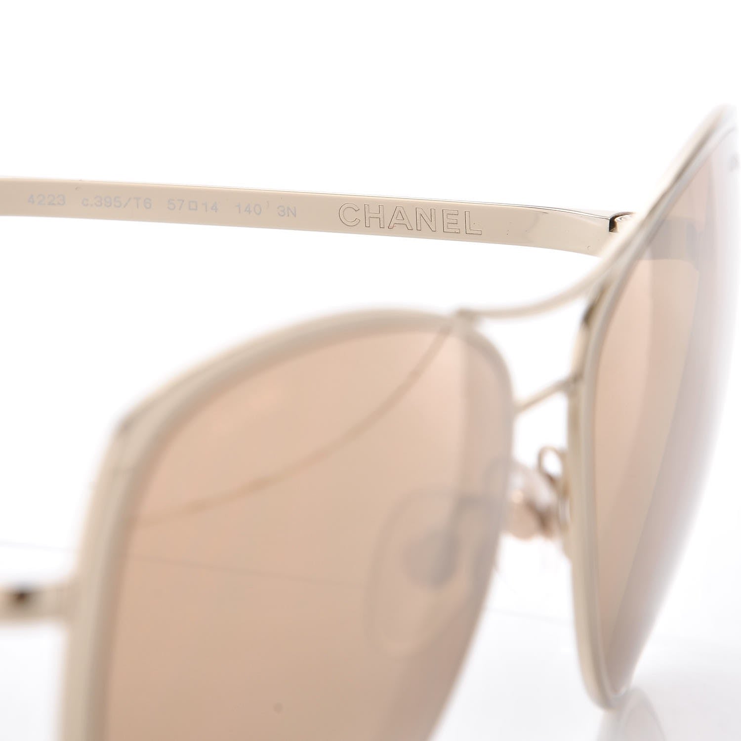 Chanel 18K Pilot Summer Sunglasses 4223 Gold 5 of 7
