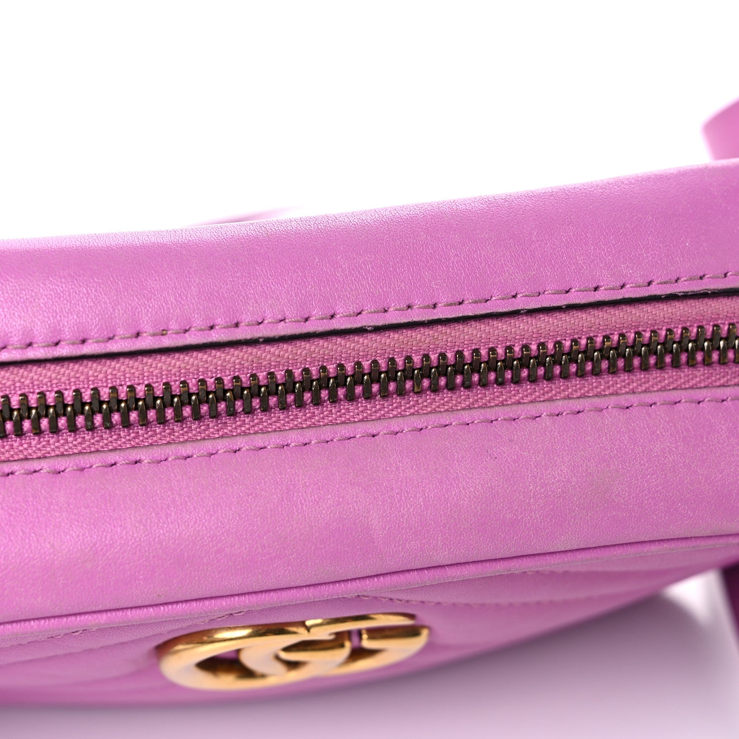 Gucci Calfskin Matelasse Mini GG Marmont Chain Shoulder Bag Candy Mousse 21 of 23