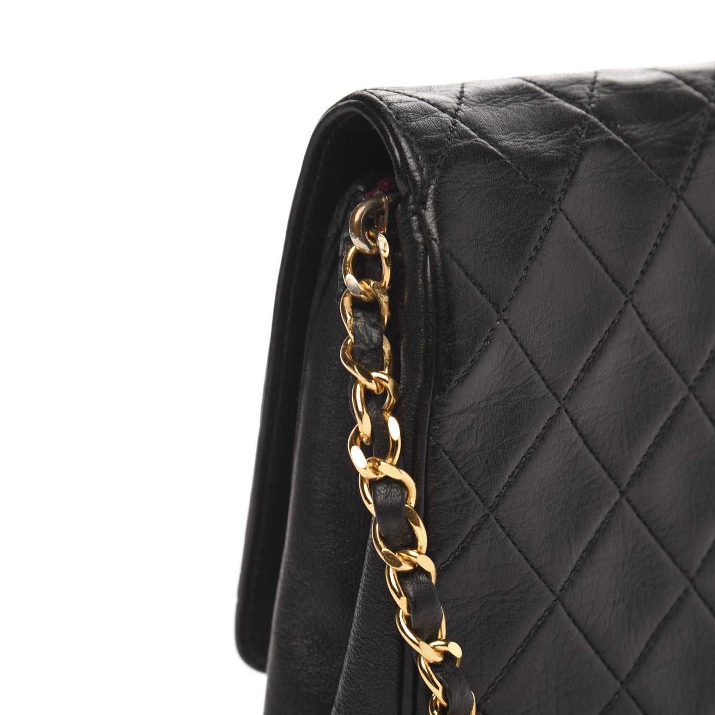 Lambskin Quilted Medium Single Flap Black