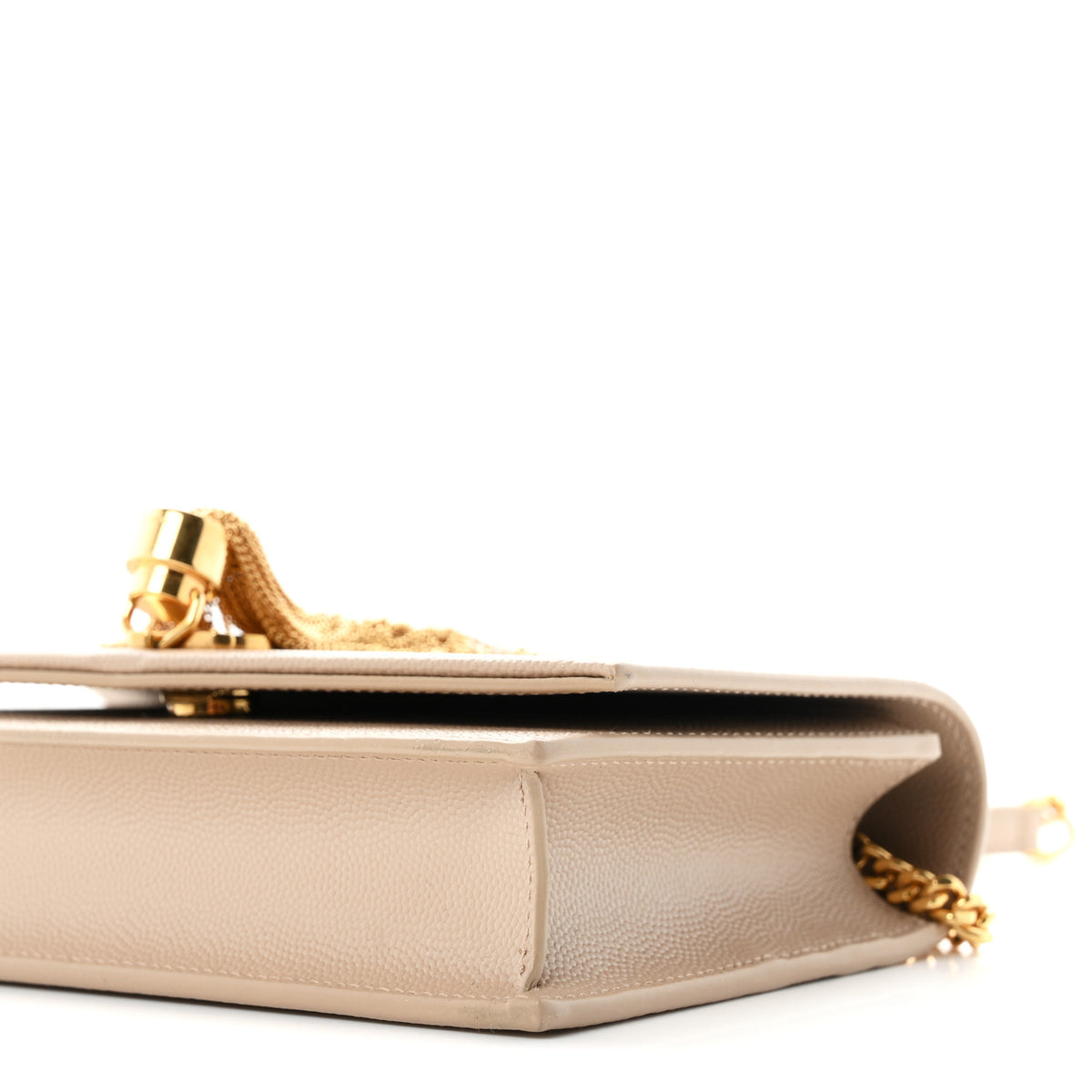 Grain De Poudre Classic Monogram Kate Tassel Chain Wallet Dark Beige