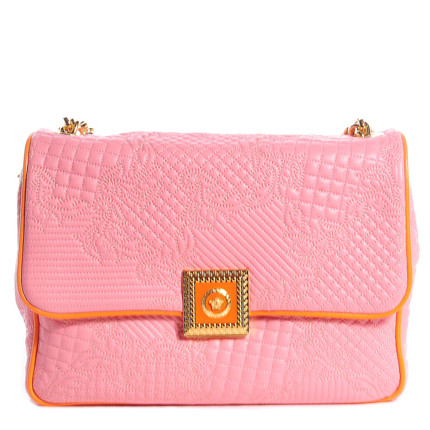 Versace Leather Microvanitas Quilted New Icon Handbag Pink 1 of 11