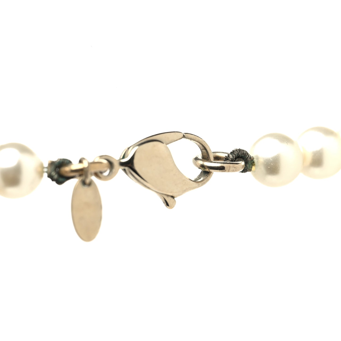 Graduated Pearl Crystal CC Long Necklace Light Gold