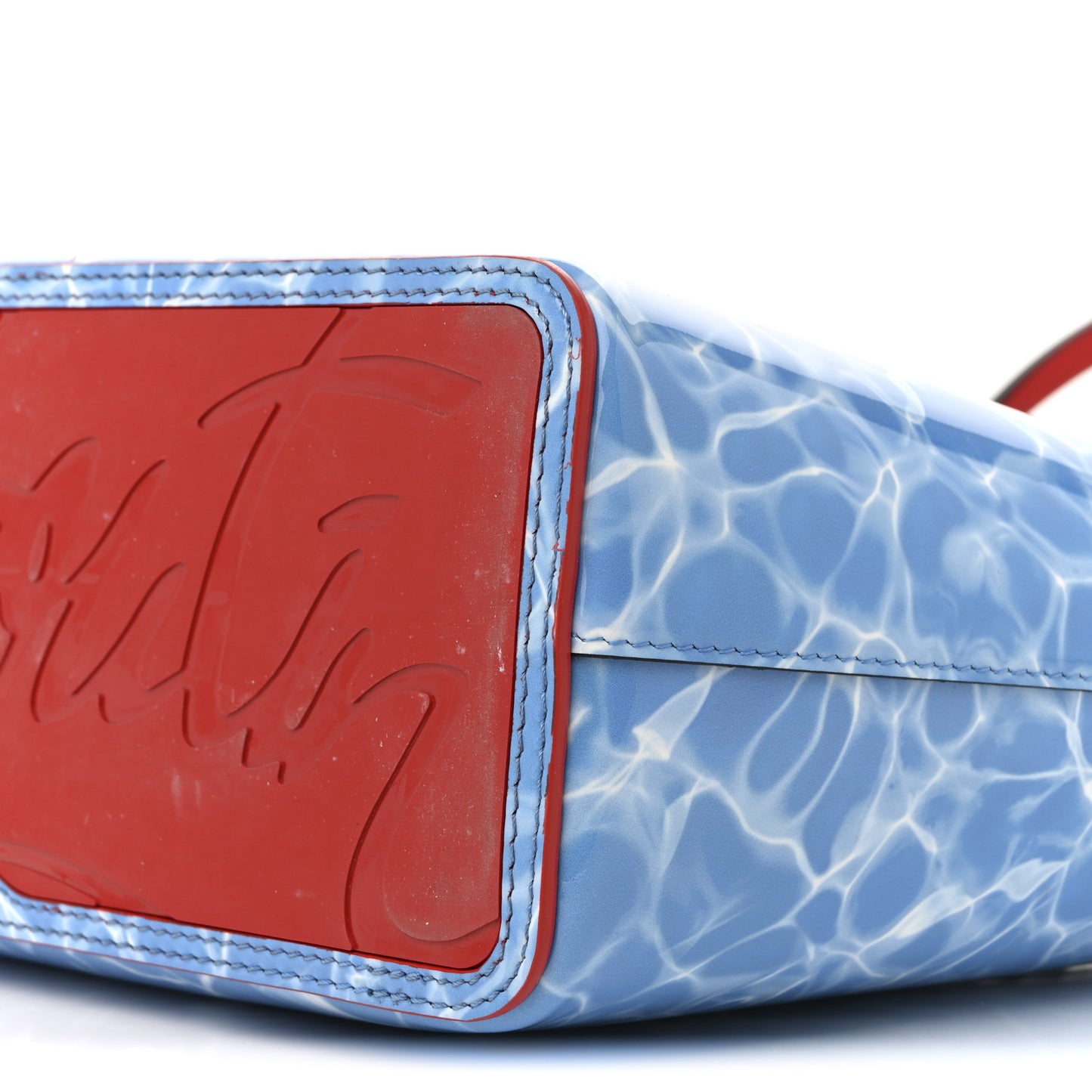 Patent Calfskin Splash Cabata Tote Blue